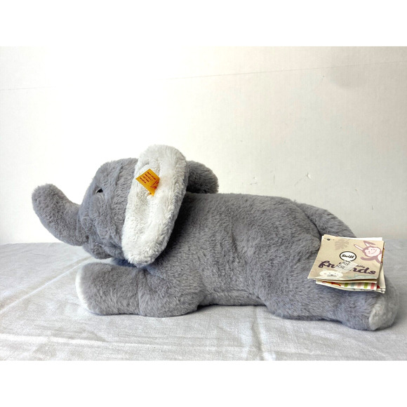 Steiff Soft Cuddly Friends ELNA ELEPHANT 064074 Stuffed Animal Plush Button Ear - Picture 3 of 13